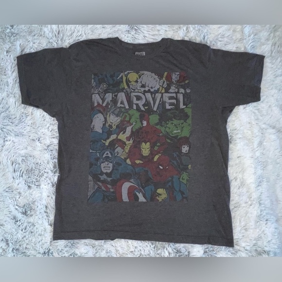 Marvel Comics Avengers Team T-shirt, Size XL, Heathered Gray - Picture 2 of 5